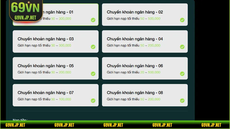 Mỗi phương thức nạp tiền 69VN đều mang lại những lợi ích và sự tiện lợi